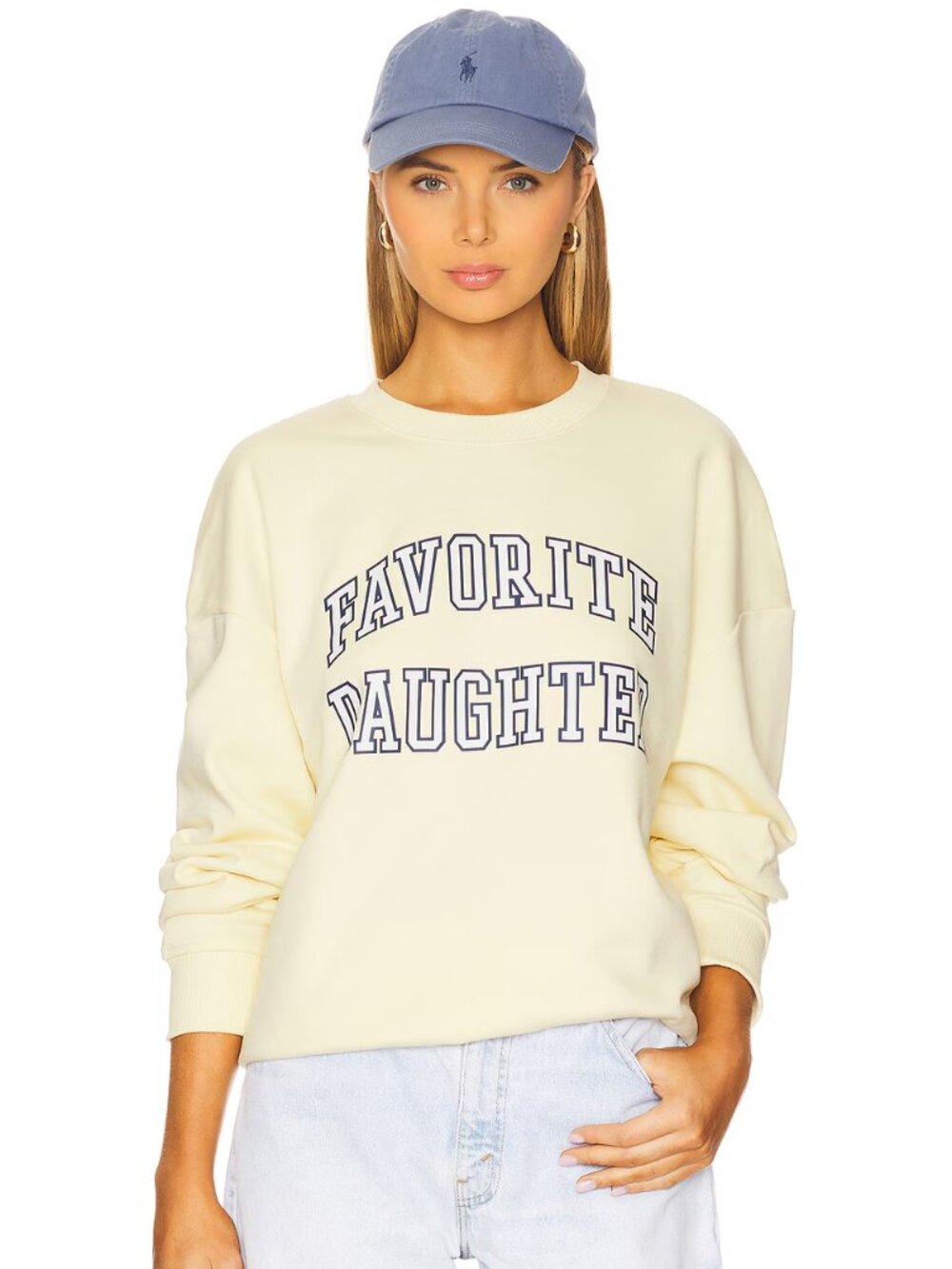 New Favorite Daughter Collegiate Front Logo Moonbean Sweatshirt Small NWT